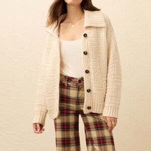 Faherty Heirloom Cotton Outback Cardigan - Cream